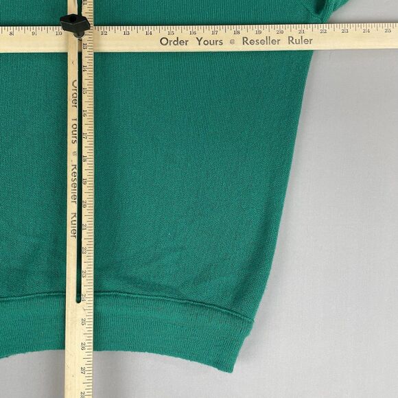 Jeff Links Cardigan Sweater Men's L Green Vintage 1970s USA Classic Grandpacore - Picture 7 of 12